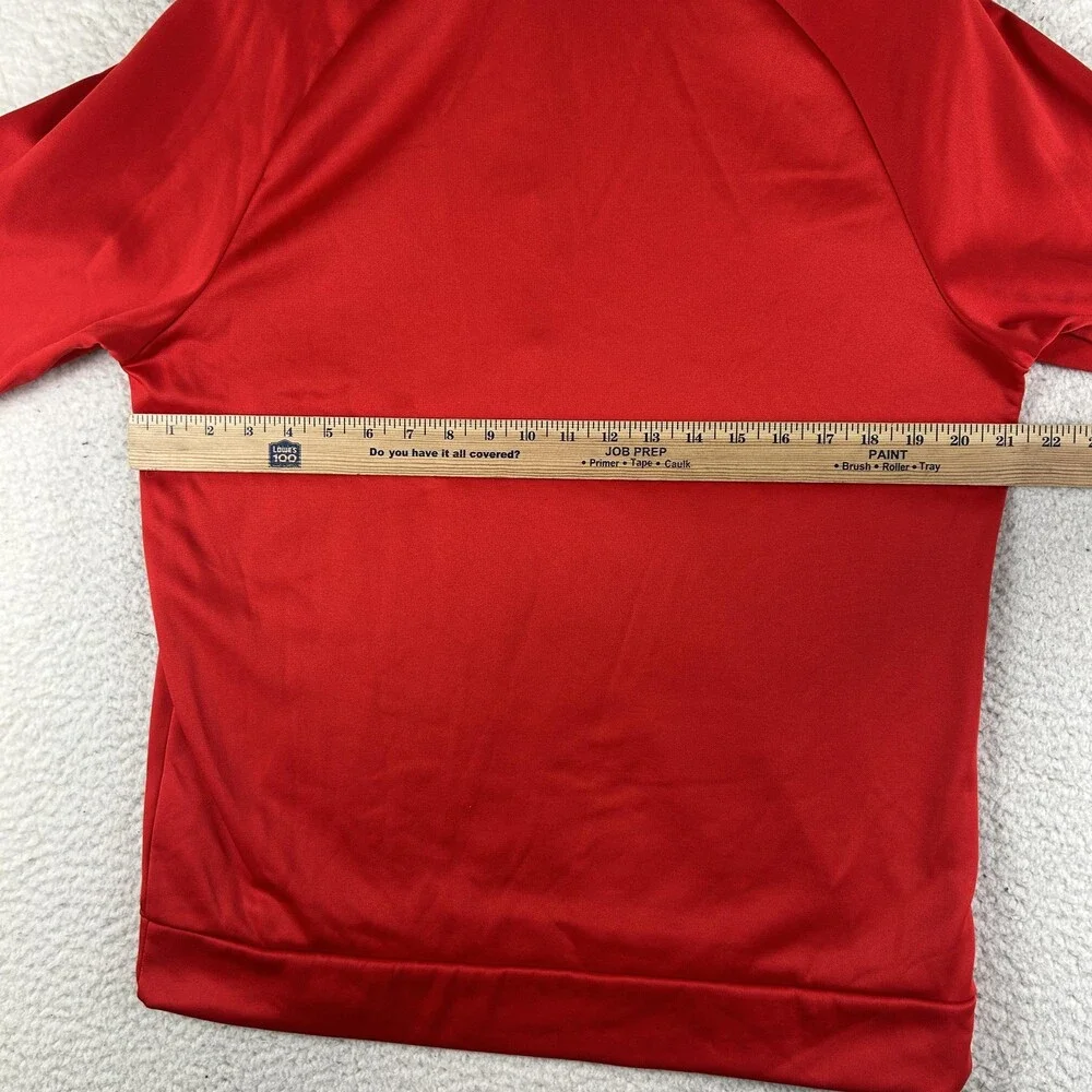 Nike Dri-FIT Fleece Shirt Mens Medium Red 1/4 Zip Mock Neck Running Top Athletic